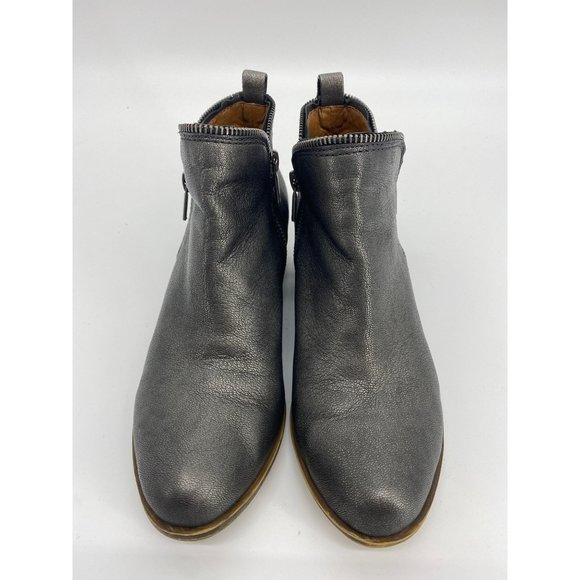 Lucky Brand Basel Silver/Grey Leather Ankle Boot Size 7.5M - Picture 3 of 5